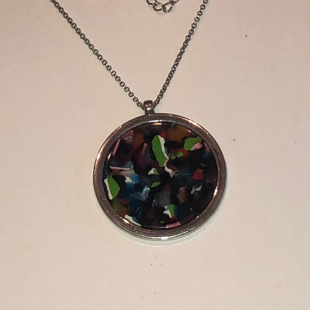 Multicolor Round Resin Pendant Necklace